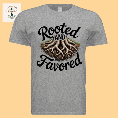 Men's Gildan T-Shirt "Rooted And Favored"