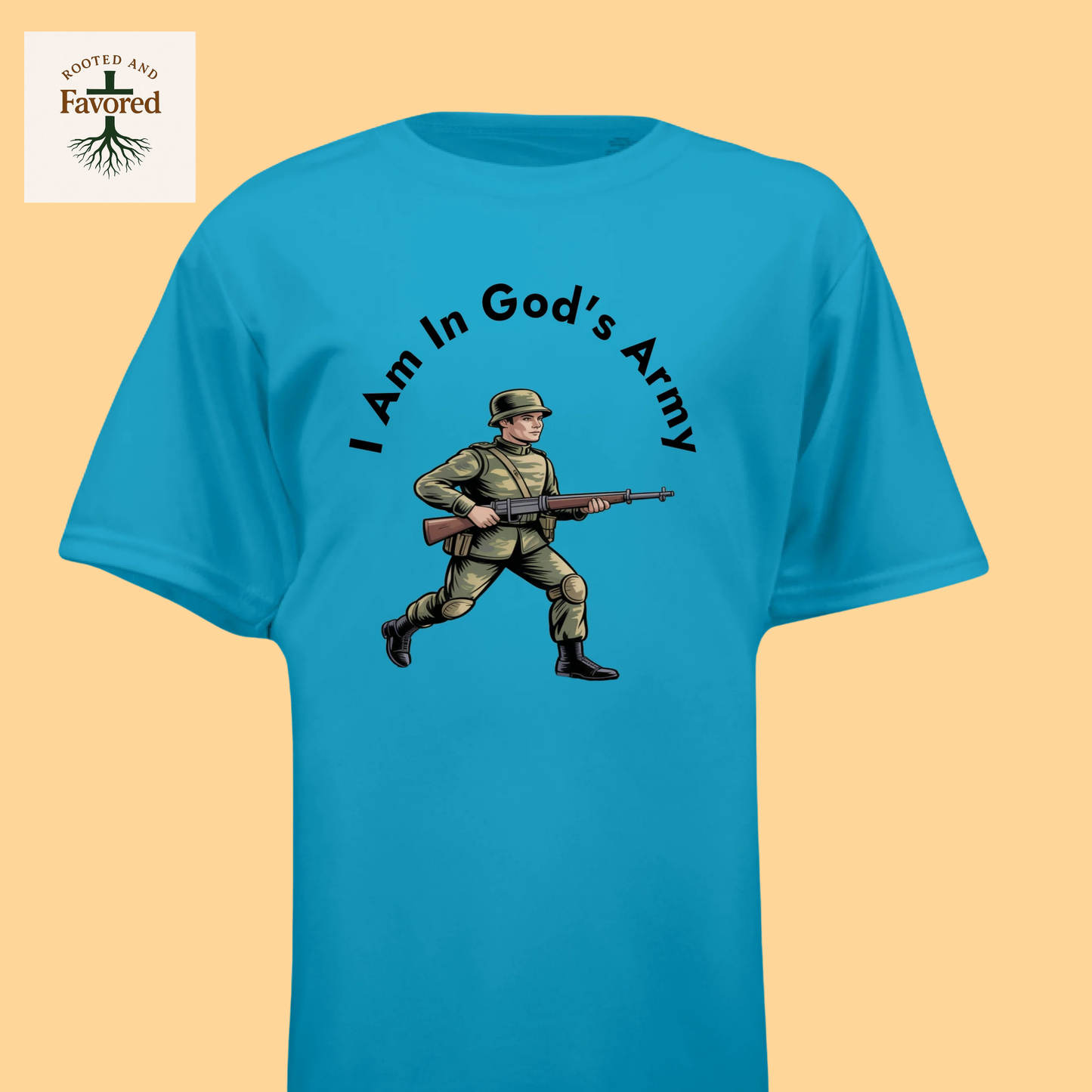Boys Youth Short-Sleeve Cooling Performance T-Shirt "I Am In God's Army"