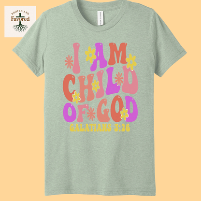 Girls Bella + Canvas Youth Triblend T-Shirt "I AM Child Of God"