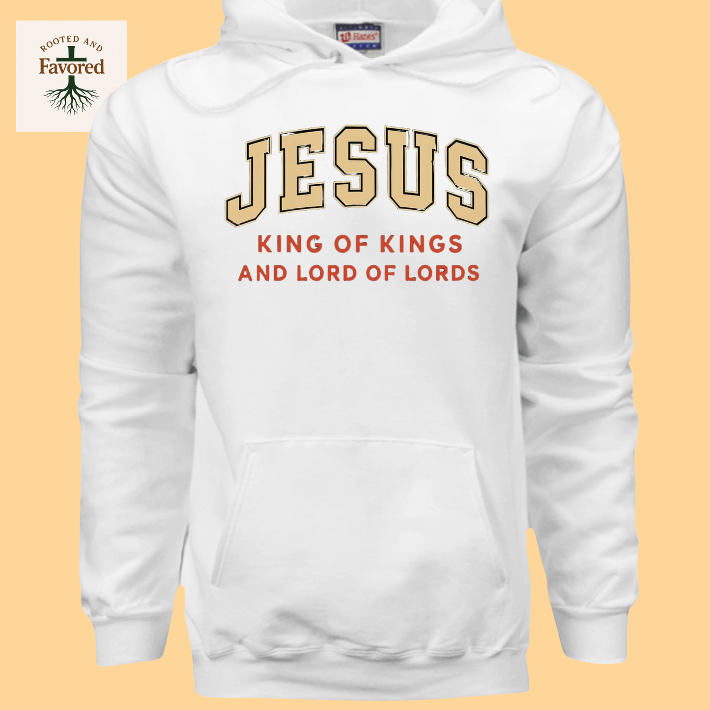 Men's Hanes Ultimate Cotton Pullover Hoodie "Jesus... King Of Kings And Lord Of Lords"