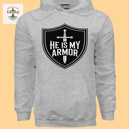 Men Hanes Ultimate Cotton Pullover Hoodie "He Is My Armor"