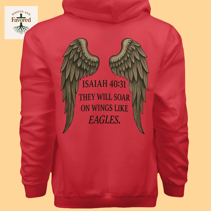 Men's Hanes Ultimate Cotton Pullover Hoodie "They Will Soar On Wings Like Eagles"