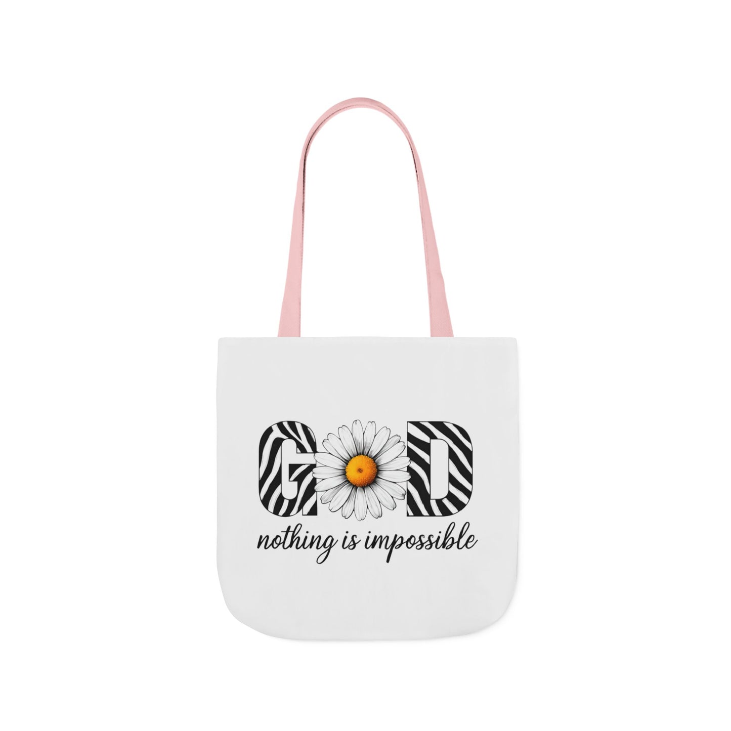 Inspirational Canvas Tote Bag - God Nothing is Impossible, Motivational Gift, Beach Bag, Shopping Tote, Eco-Friendly