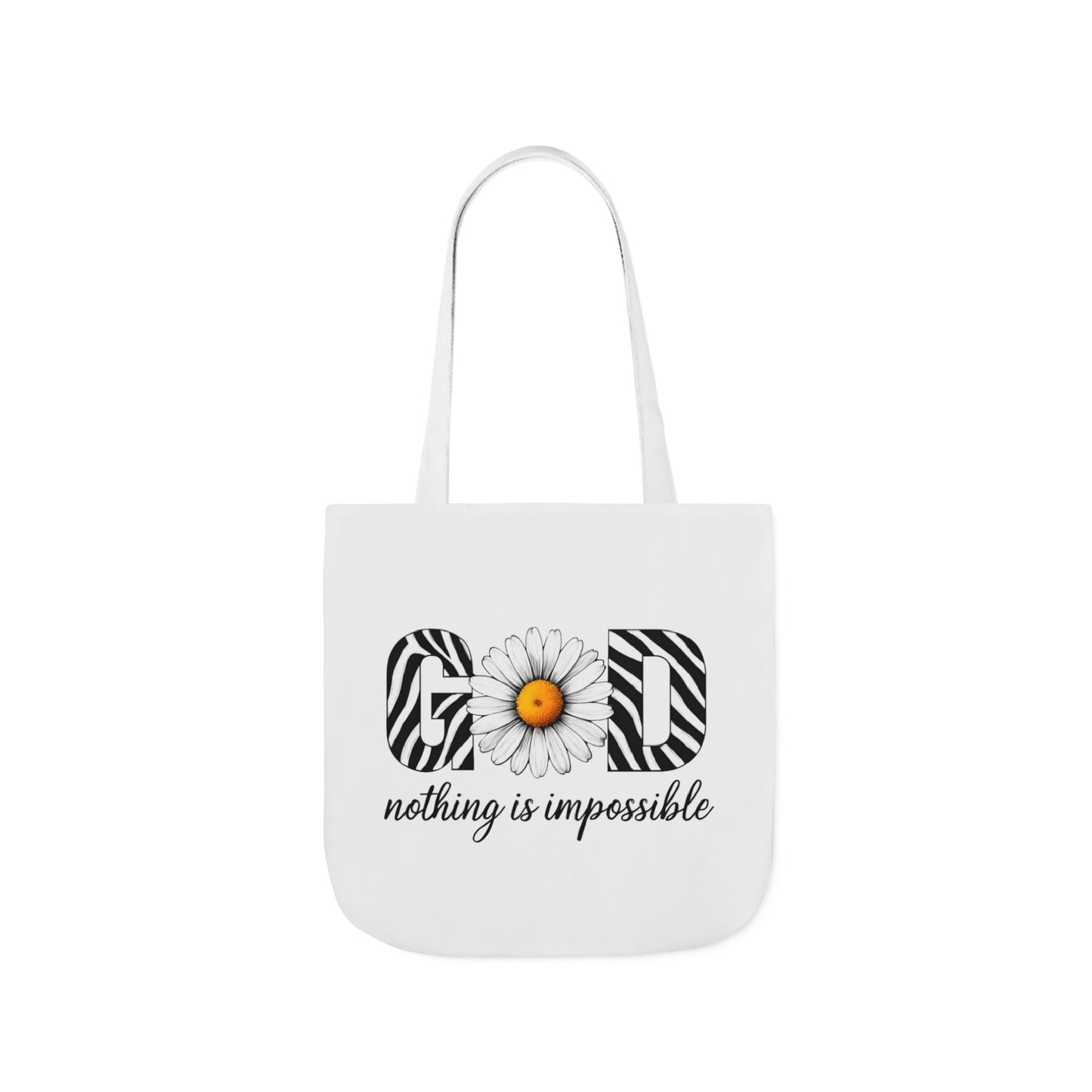 Inspirational Canvas Tote Bag - God Nothing is Impossible, Motivational Gift, Beach Bag, Shopping Tote, Eco-Friendly