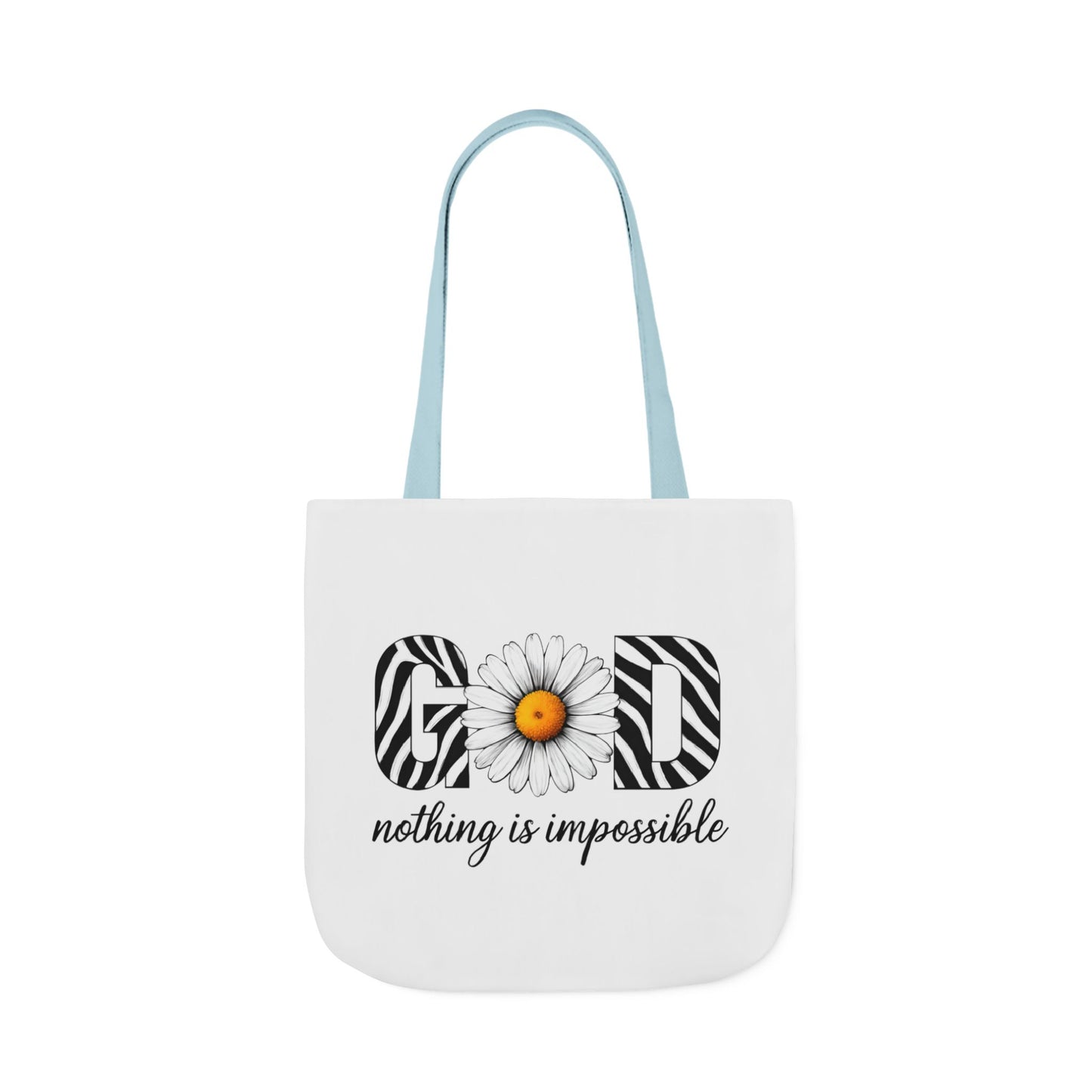 Inspirational Canvas Tote Bag - God Nothing is Impossible, Motivational Gift, Beach Bag, Shopping Tote, Eco-Friendly