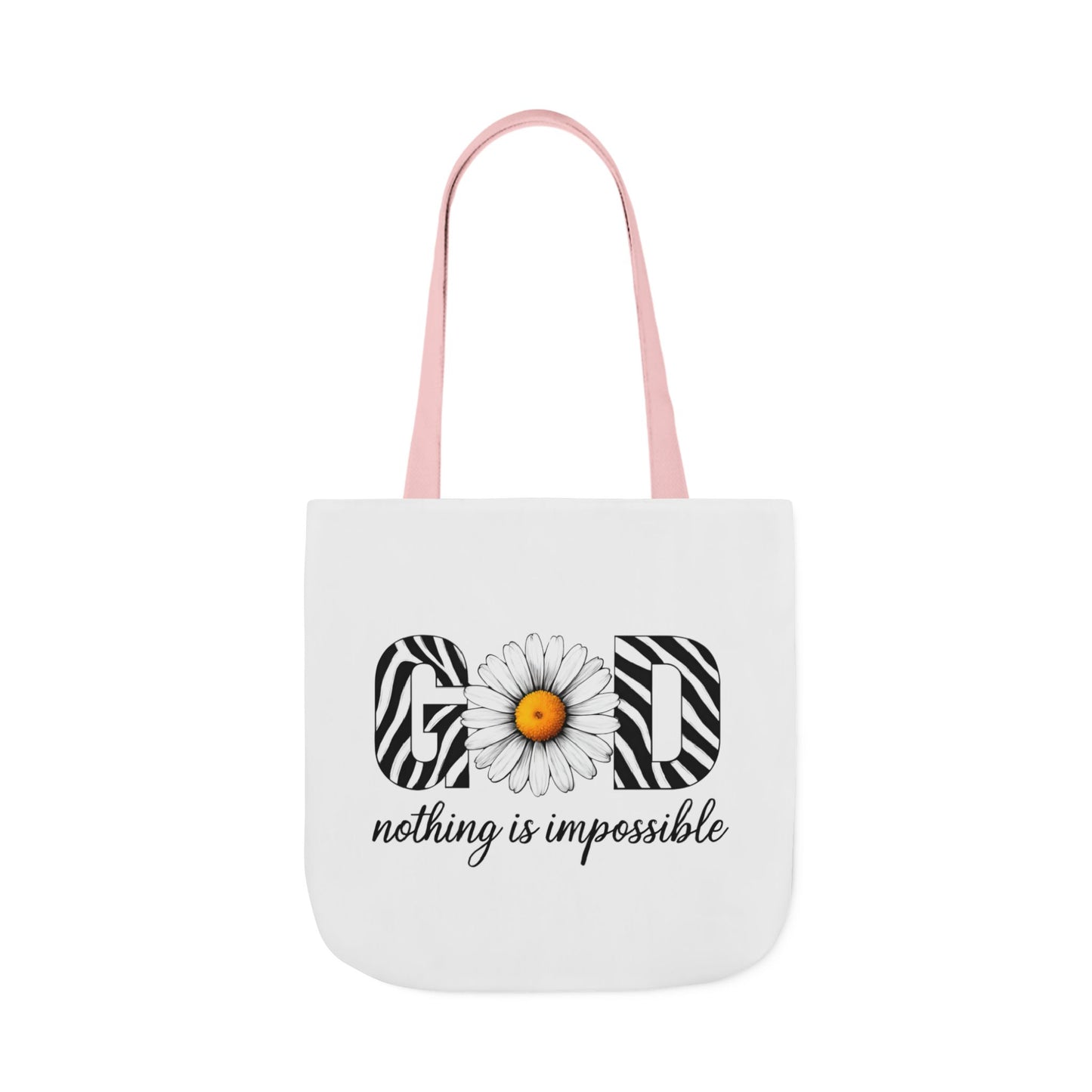 Inspirational Canvas Tote Bag - God Nothing is Impossible, Motivational Gift, Beach Bag, Shopping Tote, Eco-Friendly