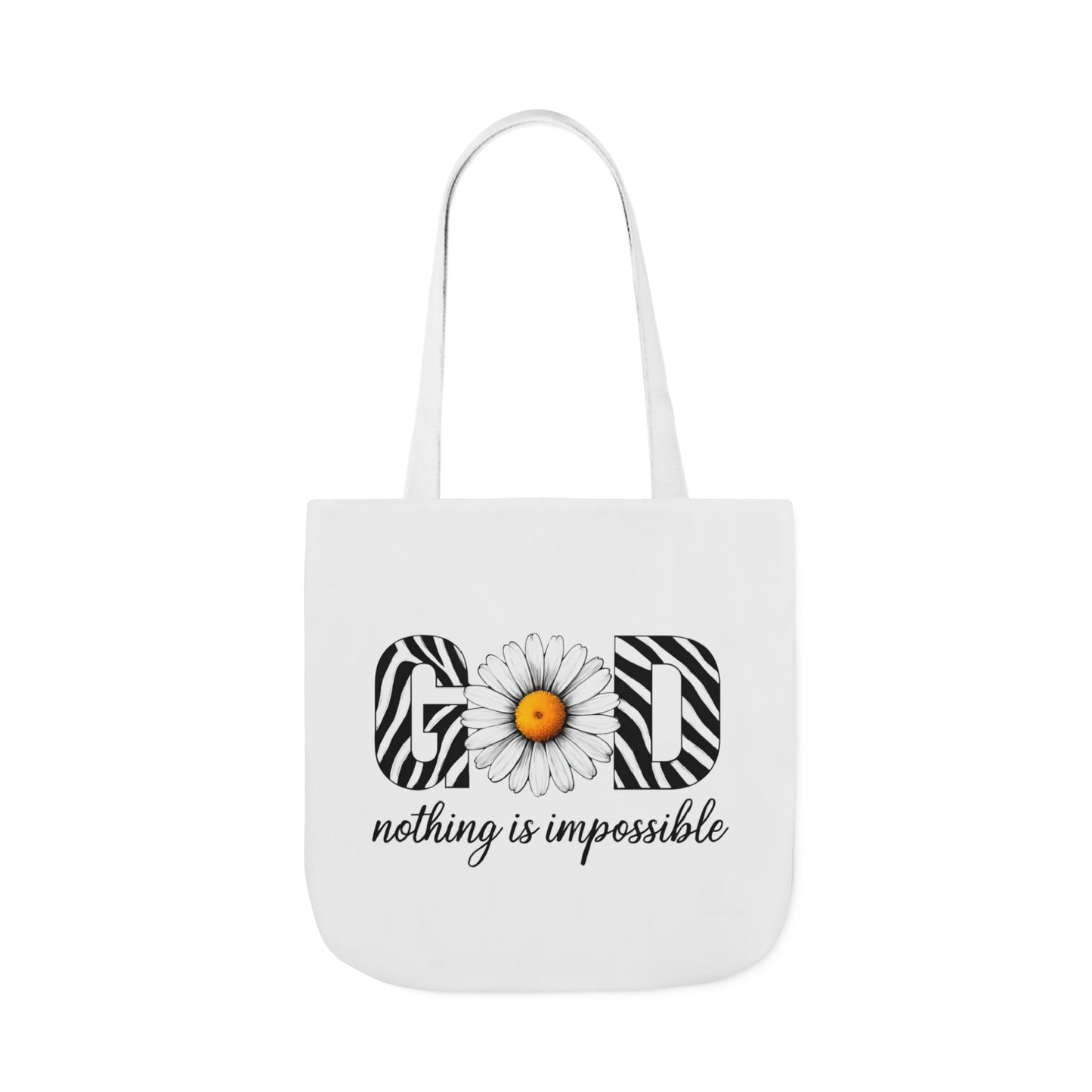 Inspirational Canvas Tote Bag - God Nothing is Impossible, Motivational Gift, Beach Bag, Shopping Tote, Eco-Friendly