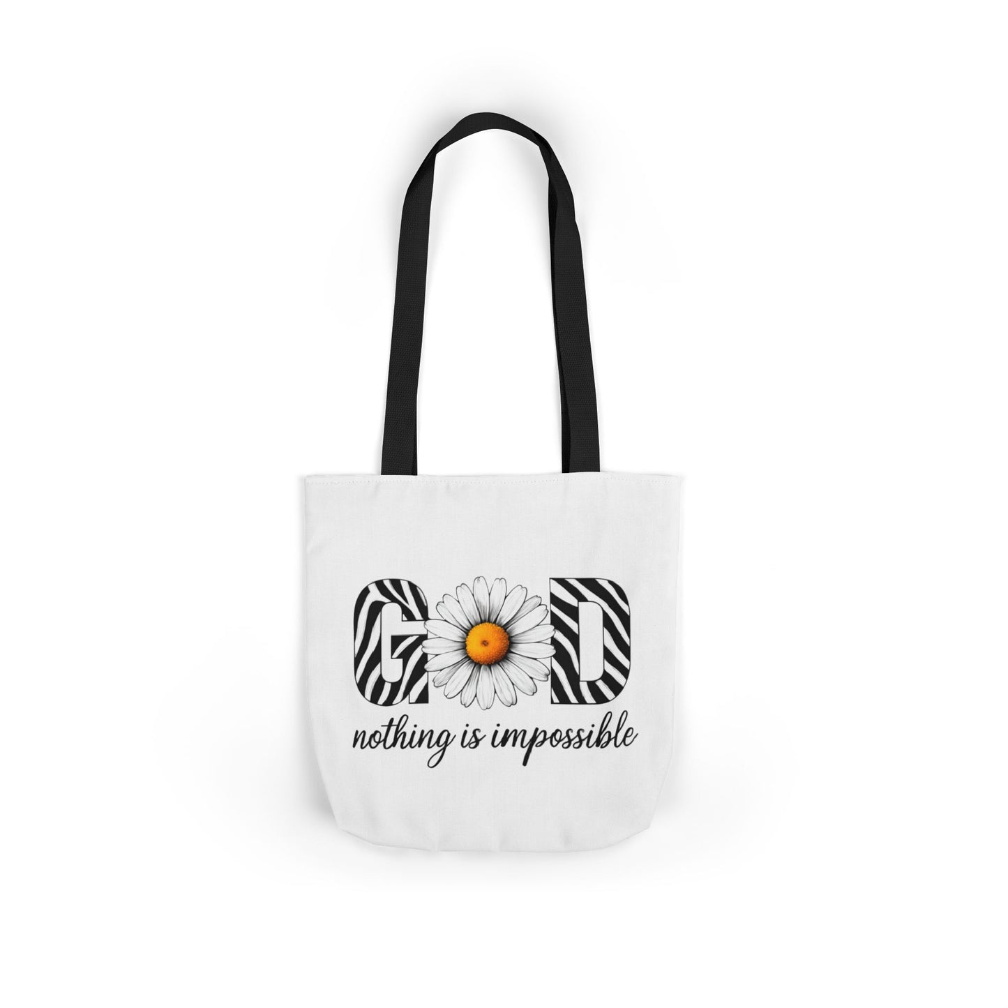 Inspirational Canvas Tote Bag - God Nothing is Impossible, Motivational Gift, Beach Bag, Shopping Tote, Eco-Friendly
