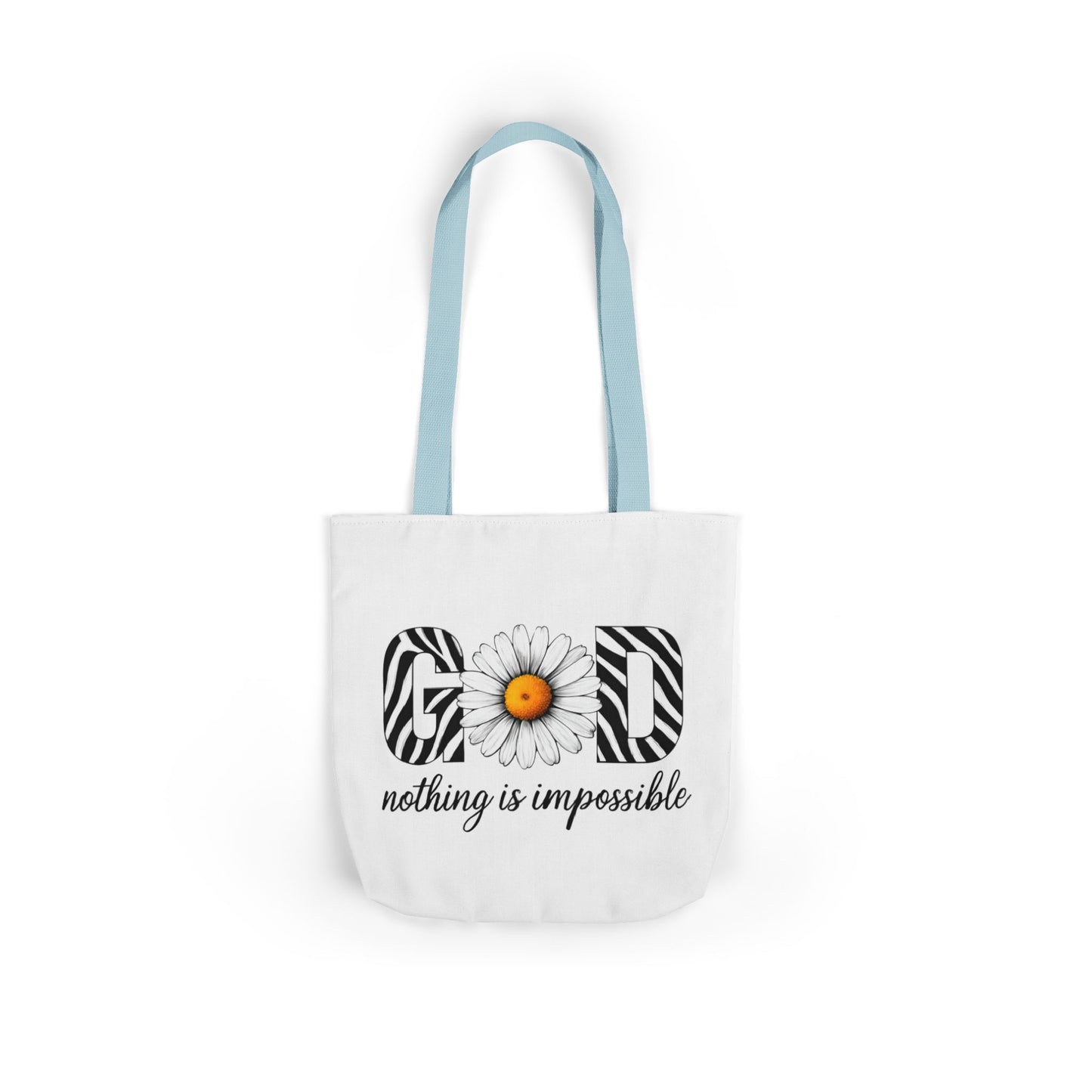 Inspirational Canvas Tote Bag - God Nothing is Impossible, Motivational Gift, Beach Bag, Shopping Tote, Eco-Friendly