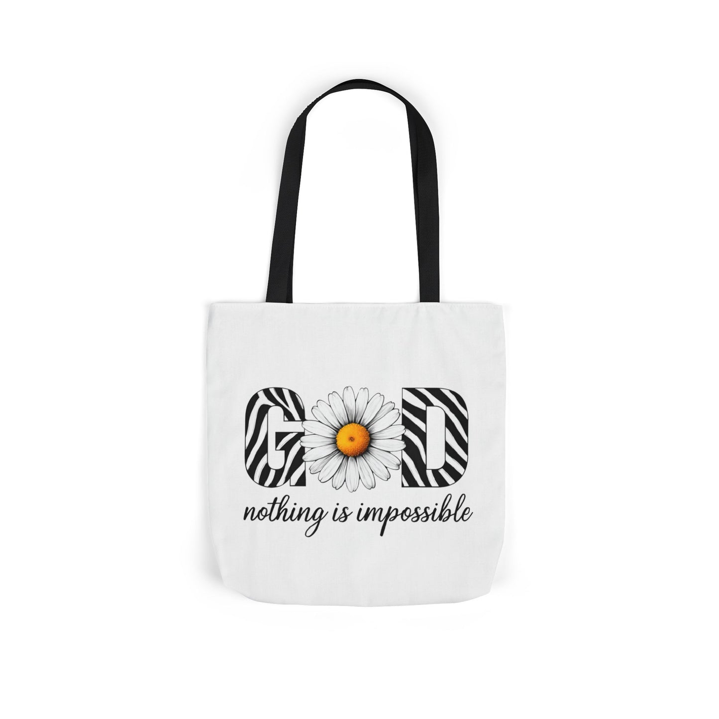 Inspirational Canvas Tote Bag - God Nothing is Impossible, Motivational Gift, Beach Bag, Shopping Tote, Eco-Friendly