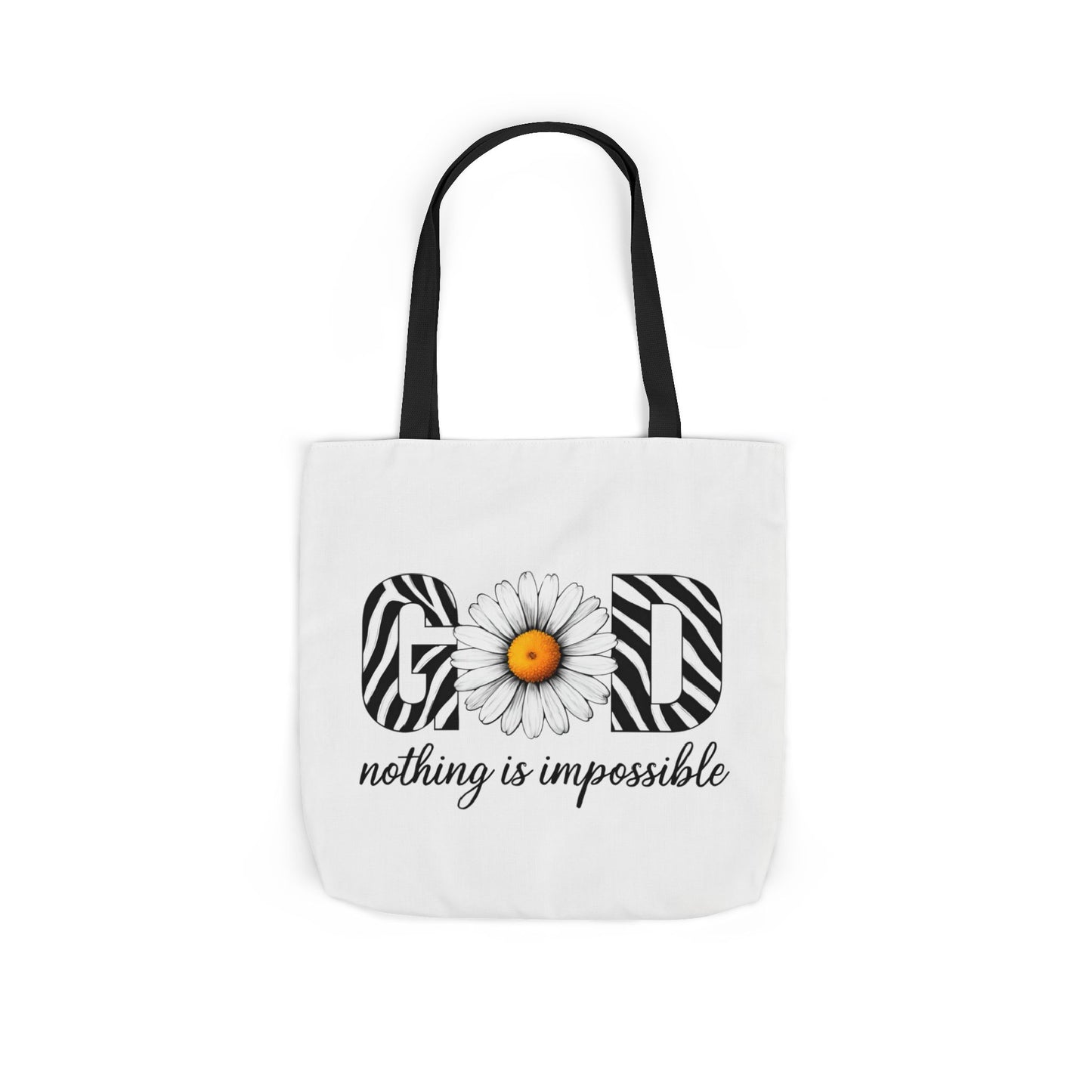 Inspirational Canvas Tote Bag - God Nothing is Impossible, Motivational Gift, Beach Bag, Shopping Tote, Eco-Friendly