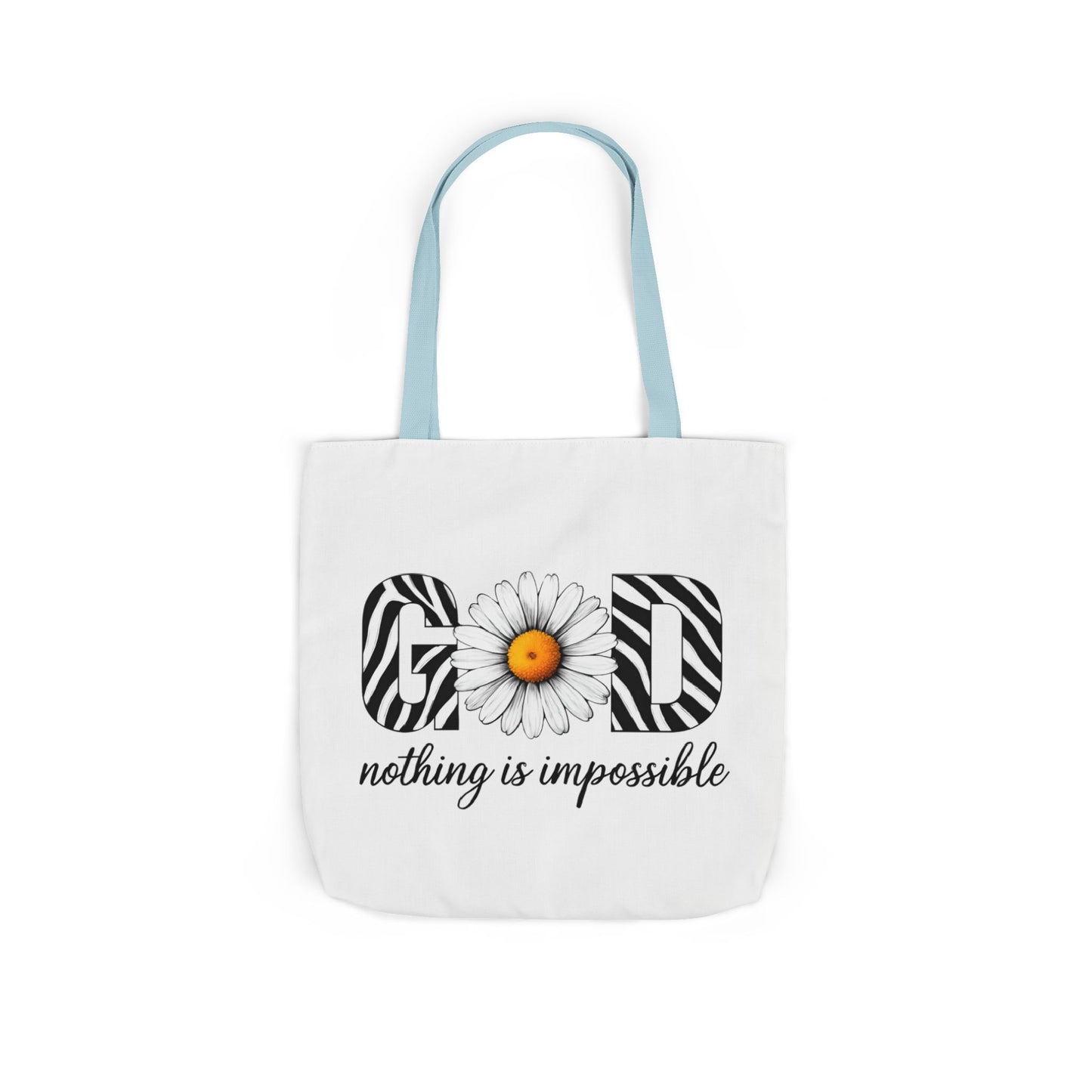 Inspirational Canvas Tote Bag - God Nothing is Impossible, Motivational Gift, Beach Bag, Shopping Tote, Eco-Friendly