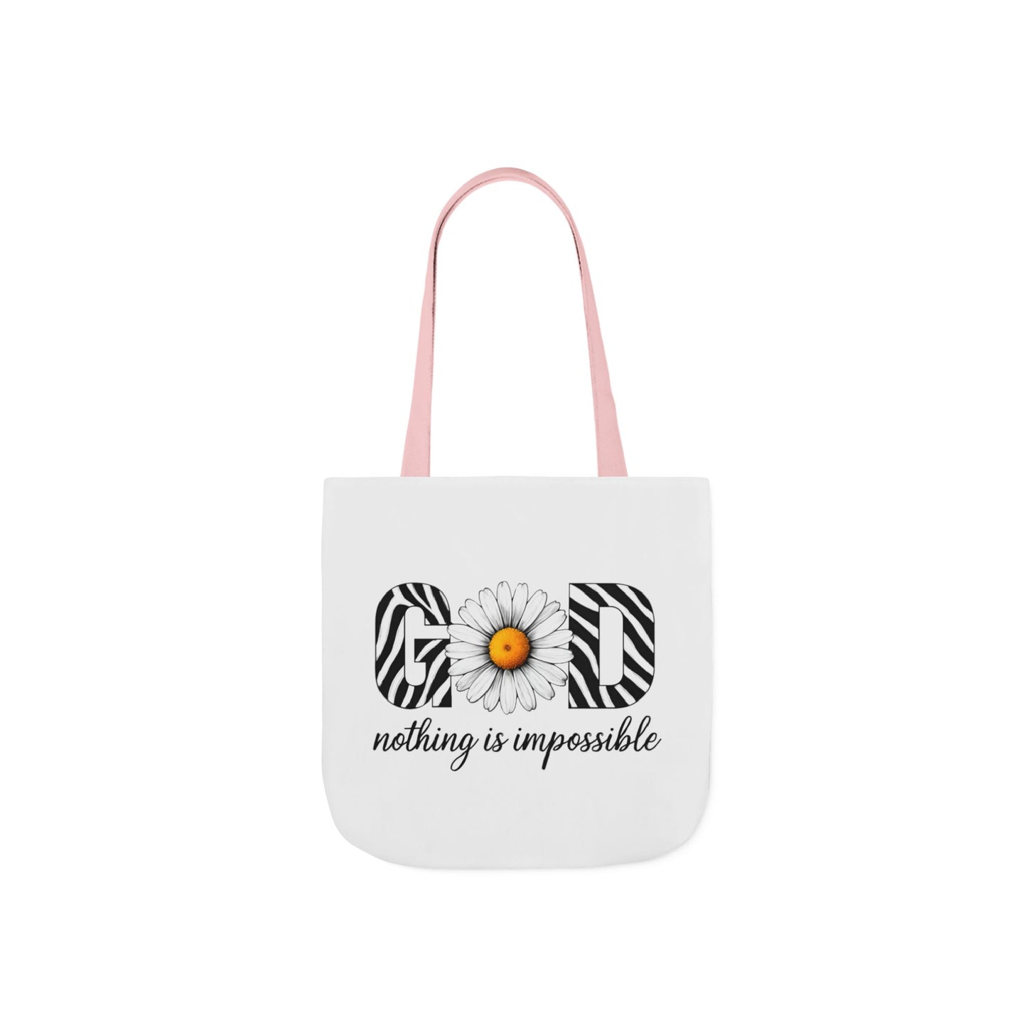 Inspirational Canvas Tote Bag - God Nothing is Impossible, Motivational Gift, Beach Bag, Shopping Tote, Eco-Friendly