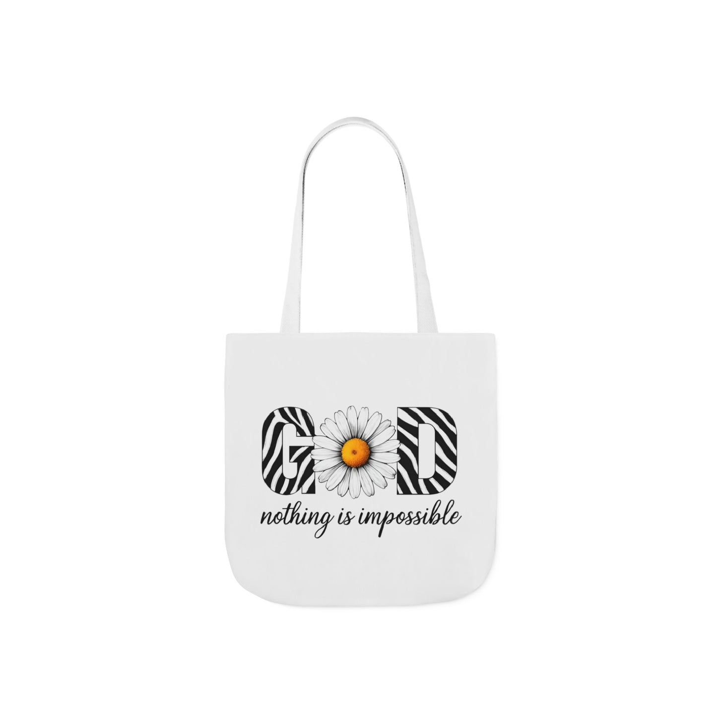 Inspirational Canvas Tote Bag - God Nothing is Impossible, Motivational Gift, Beach Bag, Shopping Tote, Eco-Friendly