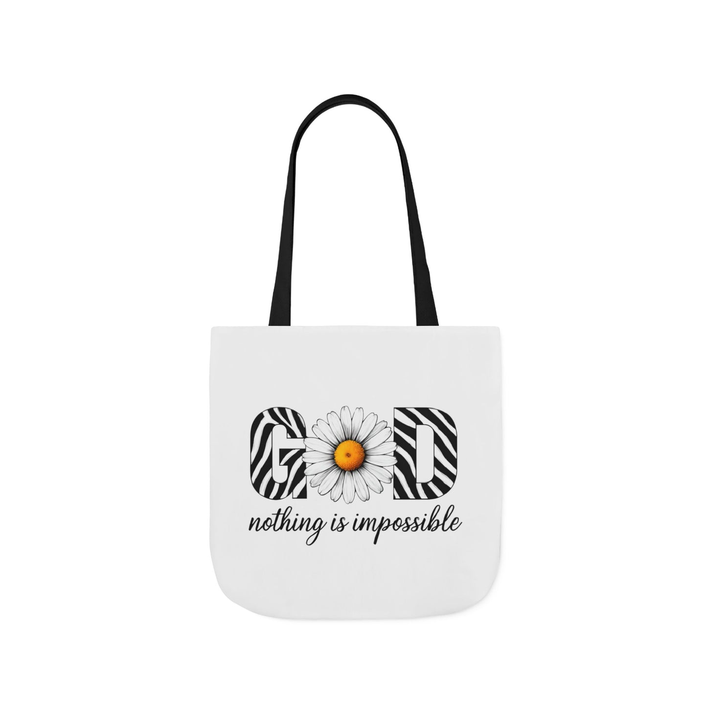 Inspirational Canvas Tote Bag - God Nothing is Impossible, Motivational Gift, Beach Bag, Shopping Tote, Eco-Friendly