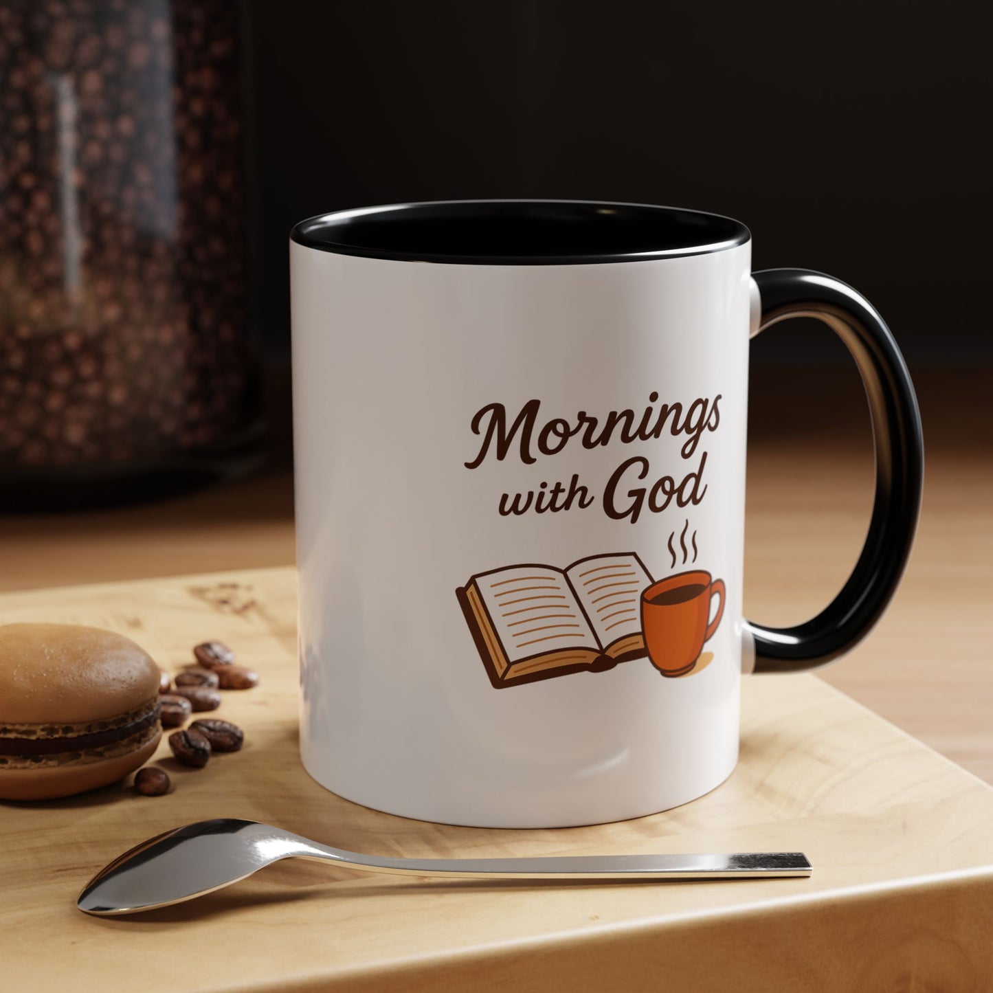 Inspirational Coffee Mug, Mornings with God, Faith-Based Gift, Daily Motivation, Spiritual Tea Cup, Coffee Lover's Present, Christian Gift