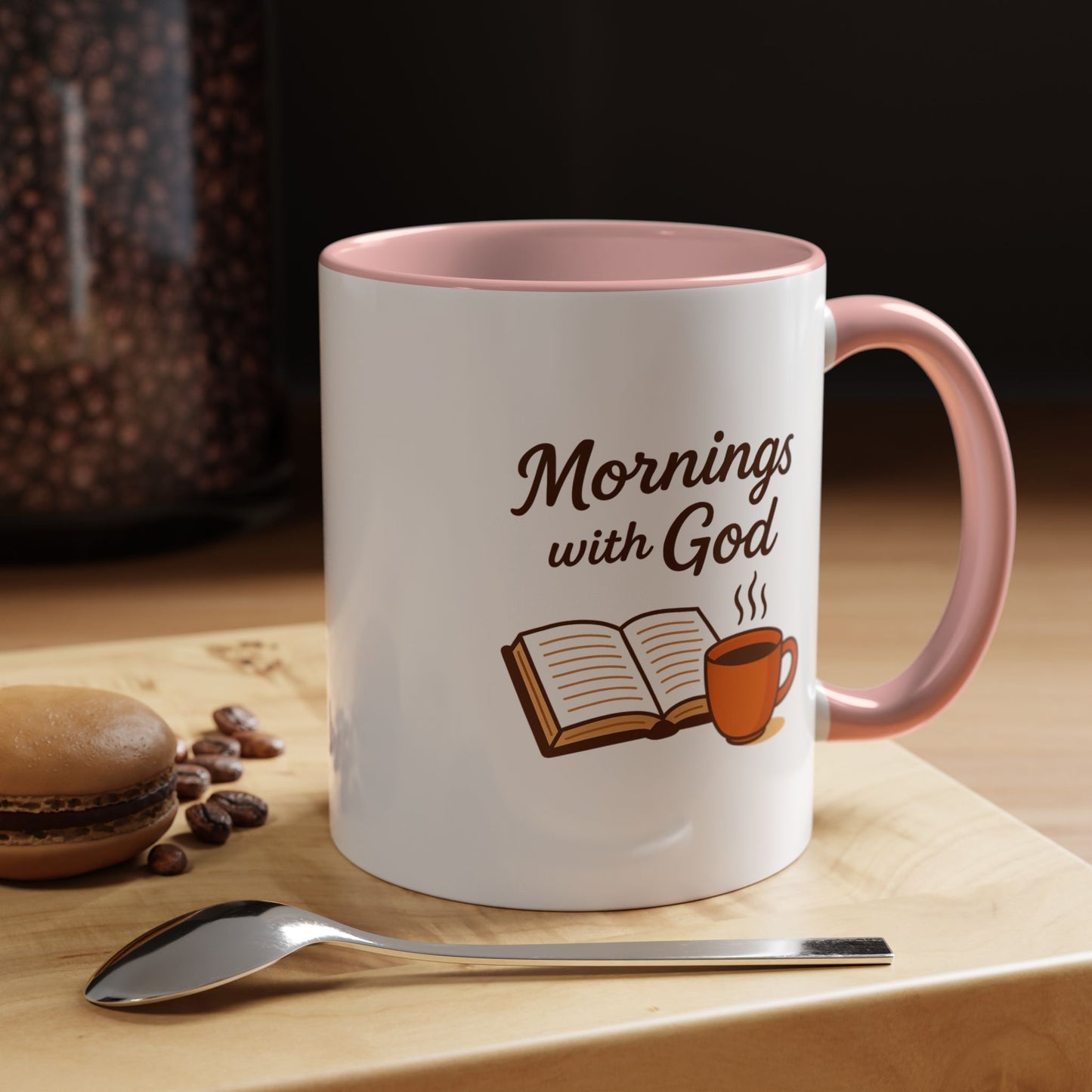 Inspirational Coffee Mug, Mornings with God, Faith-Based Gift, Daily Motivation, Spiritual Tea Cup, Coffee Lover's Present, Christian Gift