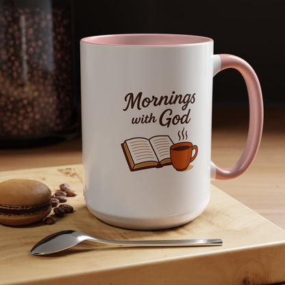 Inspirational Coffee Mug, Mornings with God, Faith-Based Gift, Daily Motivation, Spiritual Tea Cup, Coffee Lover's Present, Christian Gift