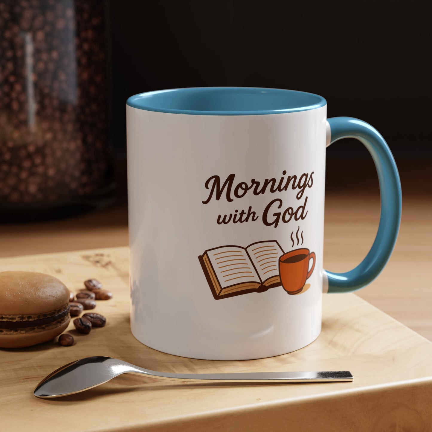 Inspirational Coffee Mug, Mornings with God, Faith-Based Gift, Daily Motivation, Spiritual Tea Cup, Coffee Lover's Present, Christian Gift