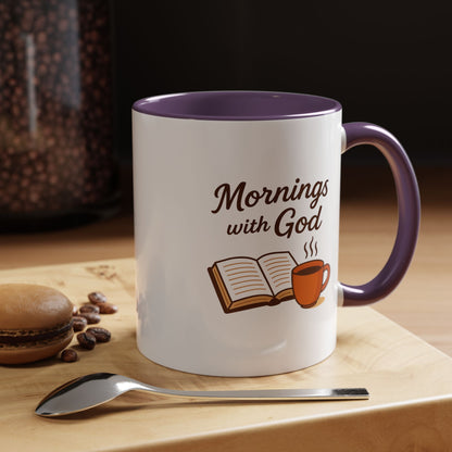 Inspirational Coffee Mug, Mornings with God, Faith-Based Gift, Daily Motivation, Spiritual Tea Cup, Coffee Lover's Present, Christian Gift
