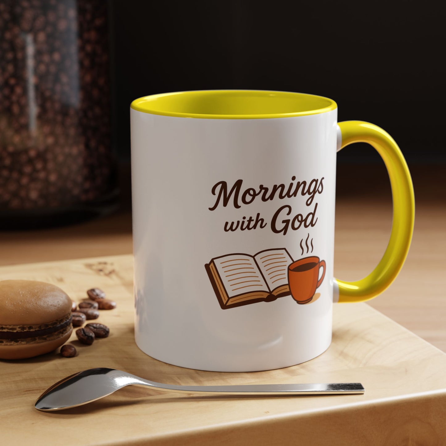 Inspirational Coffee Mug, Mornings with God, Faith-Based Gift, Daily Motivation, Spiritual Tea Cup, Coffee Lover's Present, Christian Gift