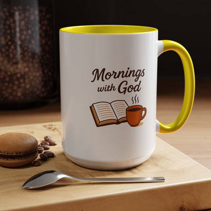 Inspirational Coffee Mug, Mornings with God, Faith-Based Gift, Daily Motivation, Spiritual Tea Cup, Coffee Lover's Present, Christian Gift