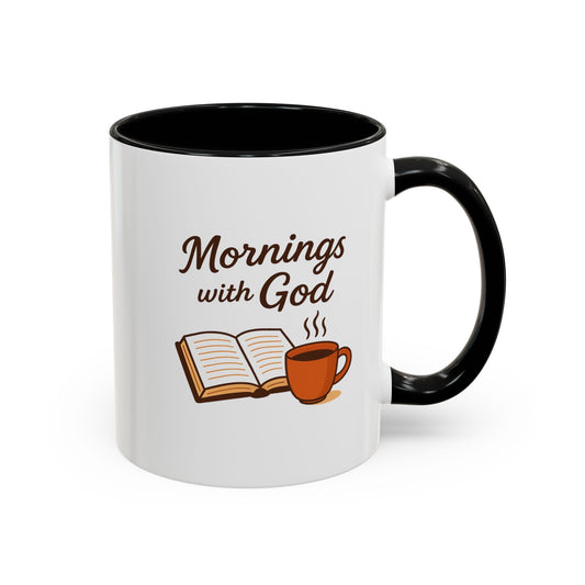 Inspirational Coffee Mug, Mornings with God, Faith-Based Gift, Daily Motivation, Spiritual Tea Cup, Coffee Lover's Present, Christian Gift