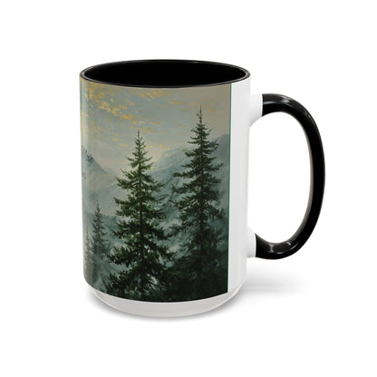 Inspirational Mountain Coffee Mug with 'Faith Can Move Mountains'