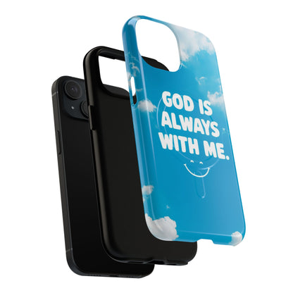 Inspirational Phone Case, God Is Always With Me, Tough Magnetic Cases, Birthday Gift, Spiritual Decor, Everyday Essentials