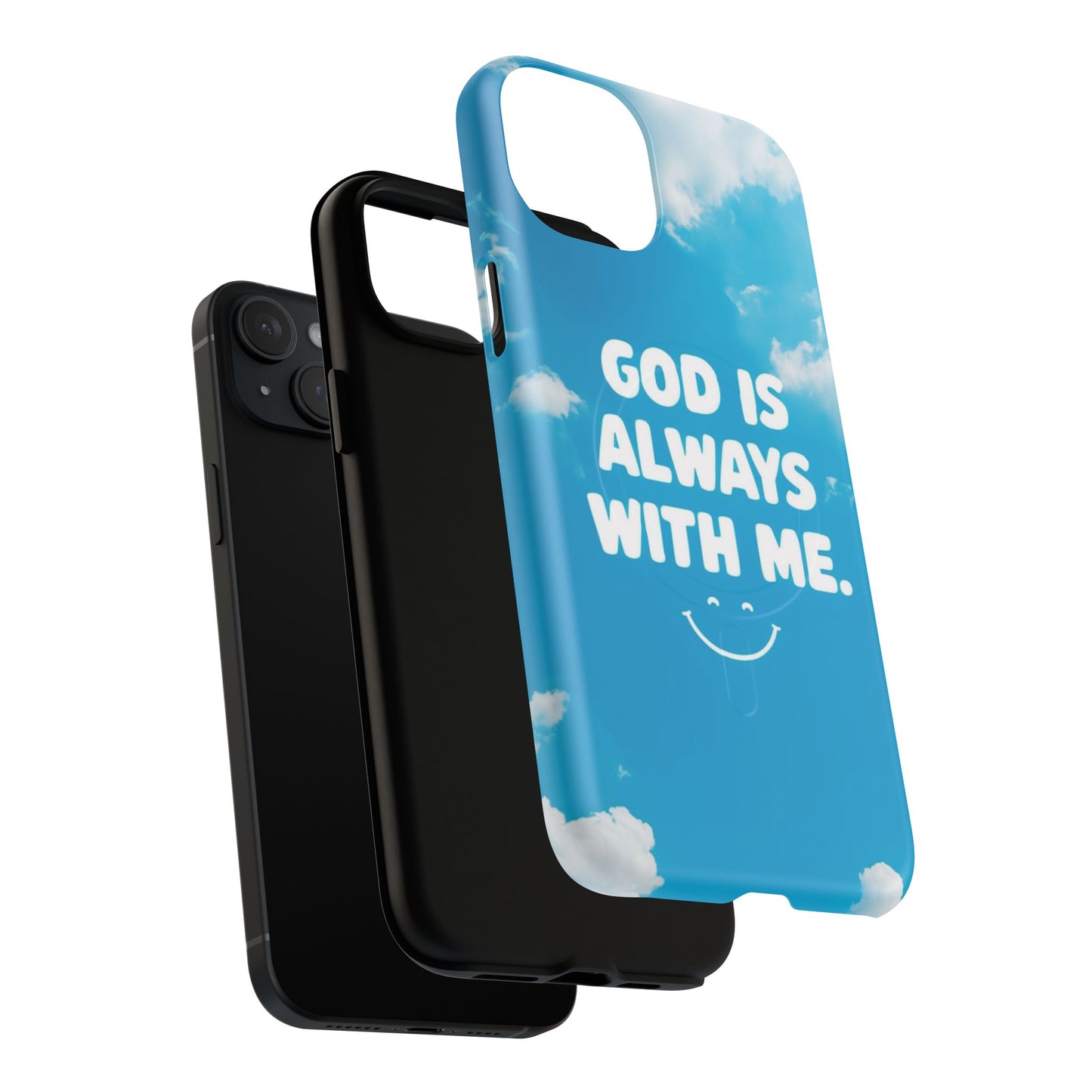 Inspirational Phone Case, God Is Always With Me, Tough Magnetic Cases, Birthday Gift, Spiritual Decor, Everyday Essentials