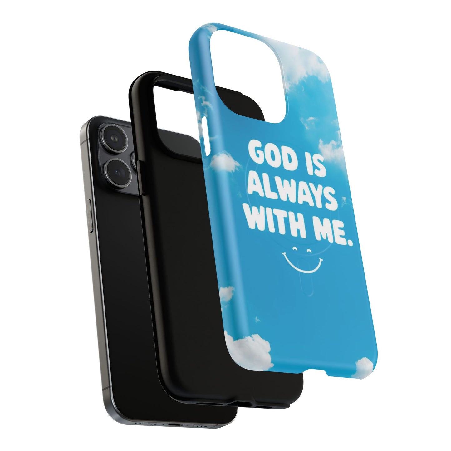 Inspirational Phone Case, God Is Always With Me, Tough Magnetic Cases, Birthday Gift, Spiritual Decor, Everyday Essentials