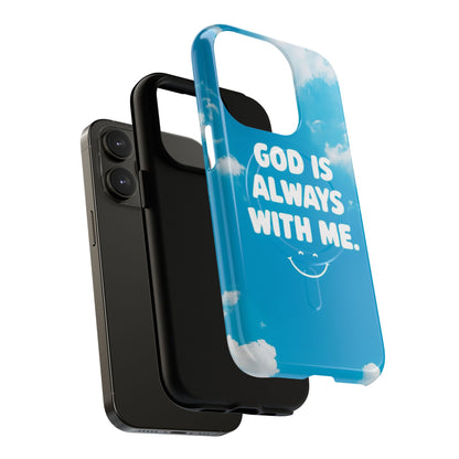 Inspirational Phone Case, God Is Always With Me, Tough Magnetic Cases, Birthday Gift, Spiritual Decor, Everyday Essentials