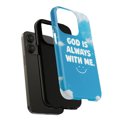 Inspirational Phone Case, God Is Always With Me, Tough Magnetic Cases, Birthday Gift, Spiritual Decor, Everyday Essentials