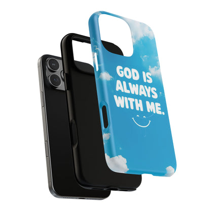Inspirational Phone Case, God Is Always With Me, Tough Magnetic Cases, Birthday Gift, Spiritual Decor, Everyday Essentials
