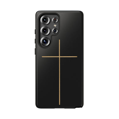 Minimalist Cross Phone Case, Tough iPhone Cover for Faithful Souls, Gift for Christians, Stylish Tech Accessories, Modern Christian Design