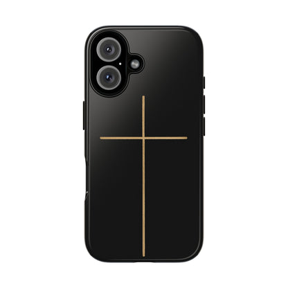 Minimalist Cross Phone Case, Tough iPhone Cover for Faithful Souls, Gift for Christians, Stylish Tech Accessories, Modern Christian Design