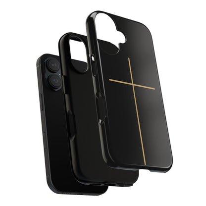 Minimalist Cross Phone Case, Tough iPhone Cover for Faithful Souls, Gift for Christians, Stylish Tech Accessories, Modern Christian Design