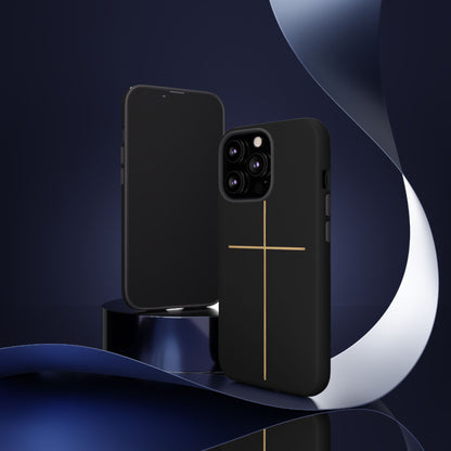 Minimalist Cross Phone Case, Tough iPhone Cover for Faithful Souls, Gift for Christians, Stylish Tech Accessories, Modern Christian Design