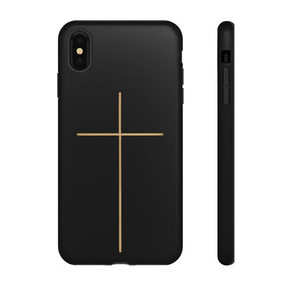 Minimalist Cross Phone Case, Tough iPhone Cover for Faithful Souls, Gift for Christians, Stylish Tech Accessories, Modern Christian Design