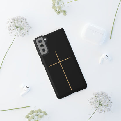 Minimalist Cross Phone Case, Tough iPhone Cover for Faithful Souls, Gift for Christians, Stylish Tech Accessories, Modern Christian Design