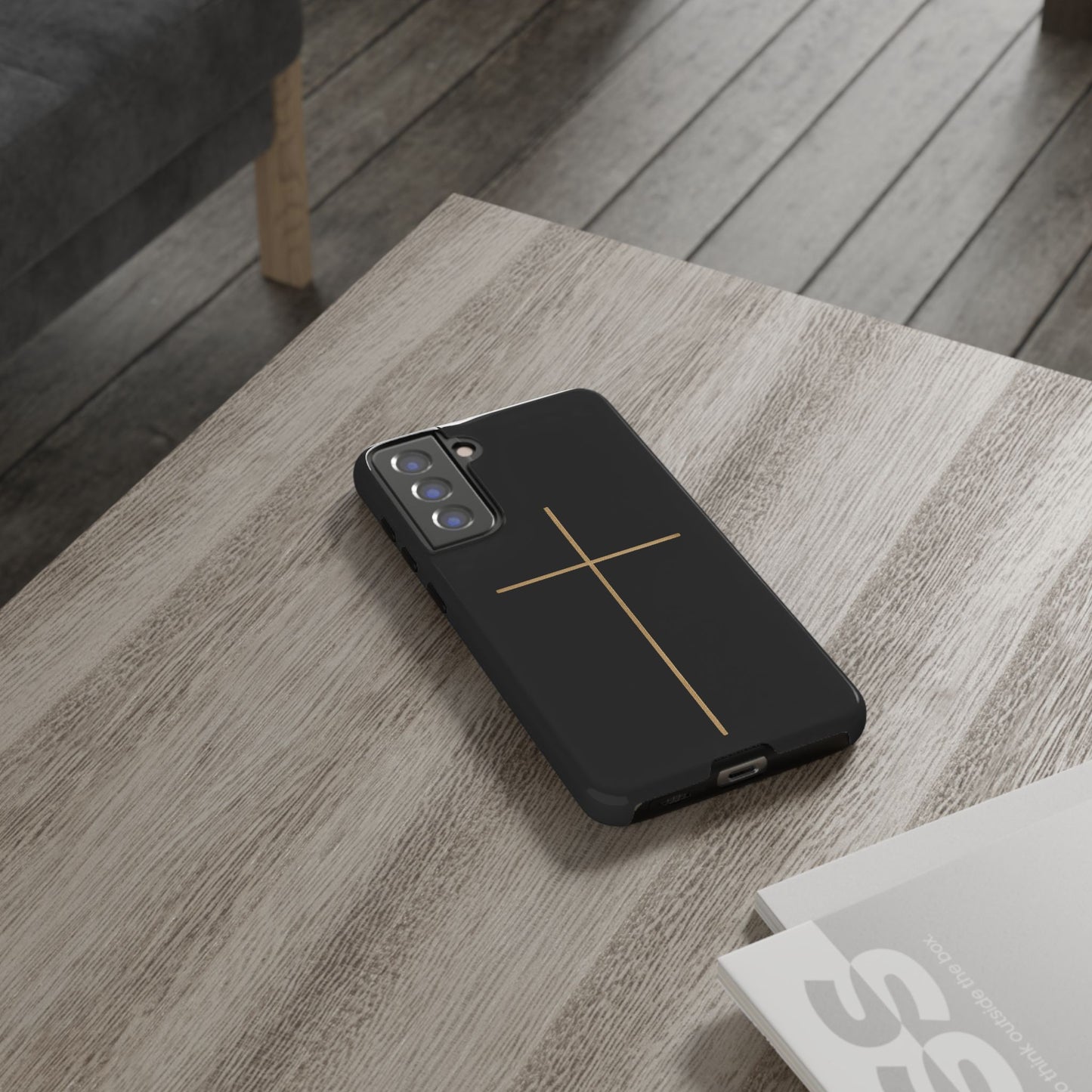 Minimalist Cross Phone Case, Tough iPhone Cover for Faithful Souls, Gift for Christians, Stylish Tech Accessories, Modern Christian Design