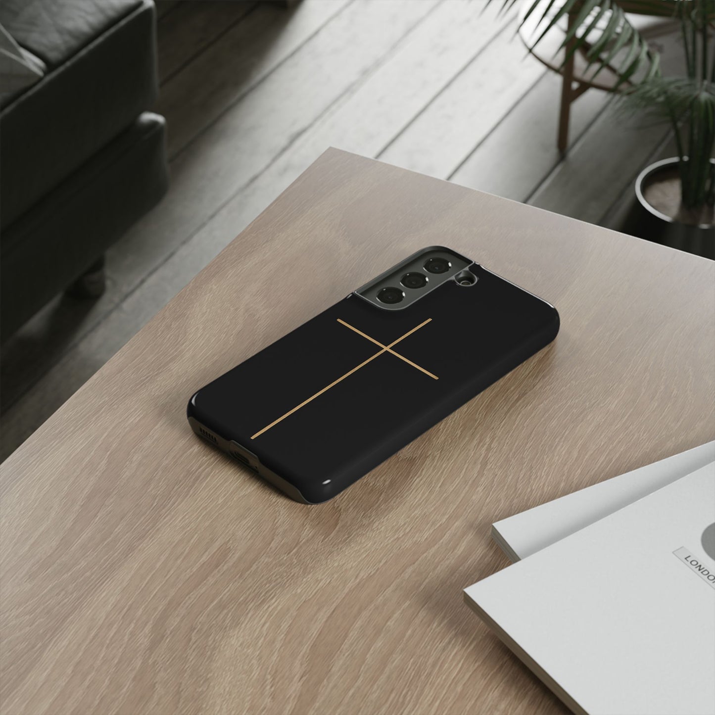 Minimalist Cross Phone Case, Tough iPhone Cover for Faithful Souls, Gift for Christians, Stylish Tech Accessories, Modern Christian Design