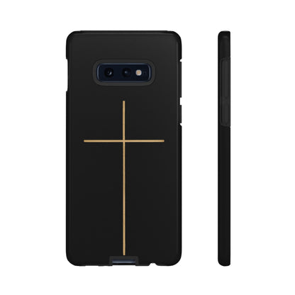 Minimalist Cross Phone Case, Tough iPhone Cover for Faithful Souls, Gift for Christians, Stylish Tech Accessories, Modern Christian Design