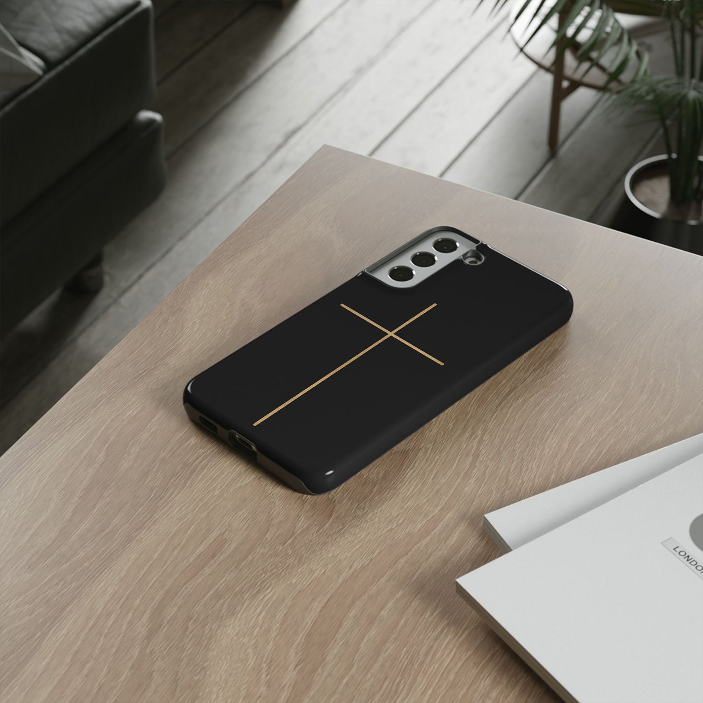 Minimalist Cross Phone Case, Tough iPhone Cover for Faithful Souls, Gift for Christians, Stylish Tech Accessories, Modern Christian Design