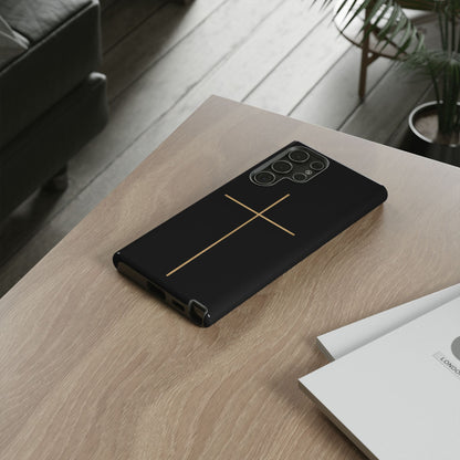 Minimalist Cross Phone Case, Tough iPhone Cover for Faithful Souls, Gift for Christians, Stylish Tech Accessories, Modern Christian Design