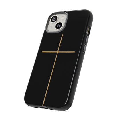 Minimalist Cross Phone Case, Tough iPhone Cover for Faithful Souls, Gift for Christians, Stylish Tech Accessories, Modern Christian Design