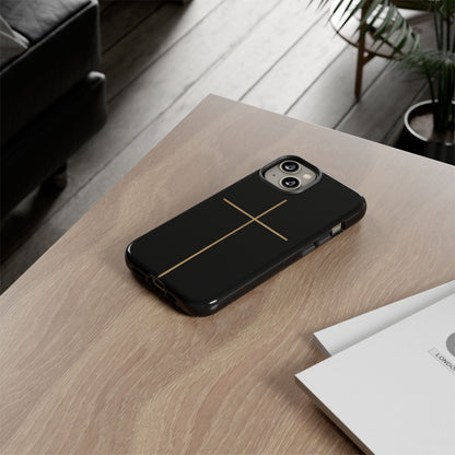 Minimalist Cross Phone Case, Tough iPhone Cover for Faithful Souls, Gift for Christians, Stylish Tech Accessories, Modern Christian Design