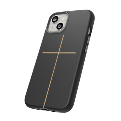 Minimalist Cross Phone Case, Tough iPhone Cover for Faithful Souls, Gift for Christians, Stylish Tech Accessories, Modern Christian Design
