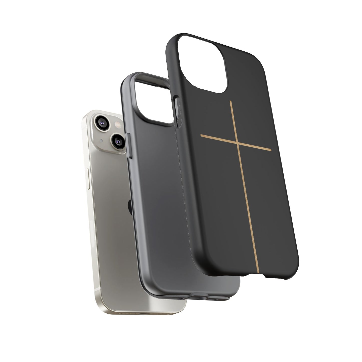 Minimalist Cross Phone Case, Tough iPhone Cover for Faithful Souls, Gift for Christians, Stylish Tech Accessories, Modern Christian Design