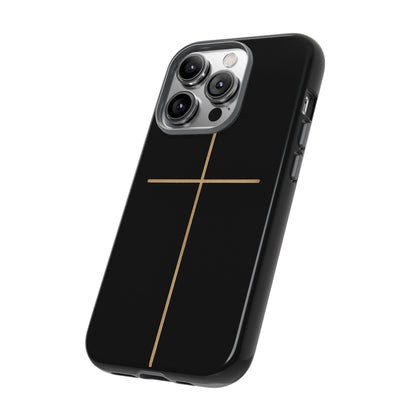 Minimalist Cross Phone Case, Tough iPhone Cover for Faithful Souls, Gift for Christians, Stylish Tech Accessories, Modern Christian Design